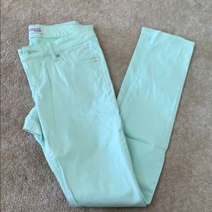 Express mint green skinny chinos